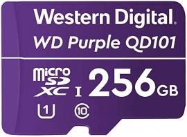 Sandisk WESTERN DIGITAL WD PURPLE SC QD101 256GB SMART VIDEO SURVEILLANCE MICROSDXC CARD ULTRA ENDURANCE UP TO 128 TBW - WDD256G1P0C