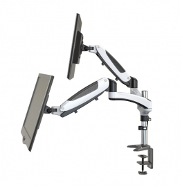 Vision Mounts Gas Spring Aluminium Dual LCD Monitor Arm with Desk Clamp support up to 27"0-8kg, Tilt '-90 ~+85 , Swivel 180 , VESA 75/100 VM-GM124D