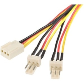 StarTech.com TX3SPLIT12 Splitter Cord - 30.48 Cm - Connect Two 3-pin (TX3) Fans To A Single Power Supply Connector TX3SPLIT12