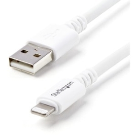 StarTech.com 3m (10ft) Long White AppleÂ® 8-pin Lightning Connector To USB Cable For IPhone / IPod / IPad - Cable For IPhone, Mobile Device, Mac - First End: 1 X USB Type A - Male - Second End: 1 X 8-pin Lightning - 480 Mbit/s - Mfi - Shielding - Nicke