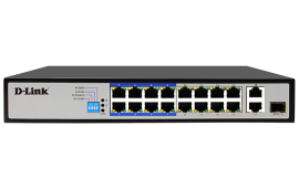 D-Link 18-PORT POE SWITCH (DES-F1018P-E) WITH 16 10/100MBPS LONG REACH POE+ PORTS