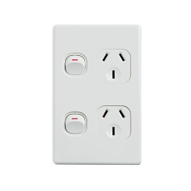 4C | Elegant Double Power Point 250V 10A | Vertical 040.0.0099