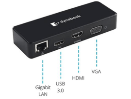 Dynabook USB-C Travel Adapter,Single 4K Display, HDMI, VGA, LAN, USB 3.0, 1YR Wty PS0001UA1PRP