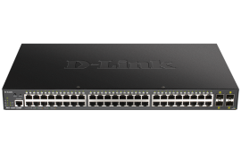 D-Link 52-Port Gigabit Smart Managed PoE Switch with 48 RJ45 and 4 SFP+ 10G Ports DGS-1250-52XMP