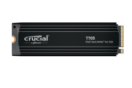 CRUCIAL T705 4TB + HEATSINK, M.2 INTERNAL NVMe PCIe5 NVMe SSD, 14100R/12600W MB/s, 5YR WTY CT4000T705SSD5