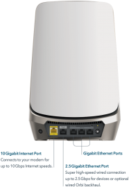 NETGEAR Orbi WIFI 6E AX11000 Quad-band Mesh Router - White, 2Y RBRE960-100APS