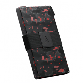 Statik Wallet, Holds Up to 15 Cards, Plus Cash, RFID Blocking Technology - Red Forged Carbon KSSTKPUP-0600-RFC