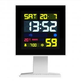 Newgate Monolith Lcd Alarm Clock White NGLCD/MONO2