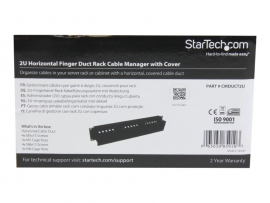 STARTECH 2U SERVER RACK CABLE MGMT PANEL WITH COVER 2YR CMDUCT2U CMDUCT2U