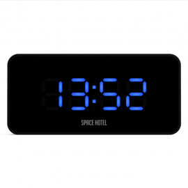 Newgate Space Hotel Hypertron Alarm Clock Black Case - Black Lens - Blue Led NGSH-HYPE-BL1-K