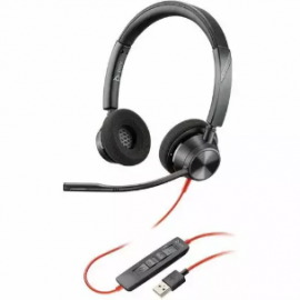 Poly Plantronics Blackwire BW3320 USB-A Wired Over-the-head Headset - Binaural - Supra-aural - 32 Ohm - 20 Hz to 20 kHz - Noise Cancelling Microphone - USB Type A 213934-01