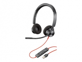 HP POLY BLACKWIRE 3320 MS , STEREO CORDED HEADSET USB-A 76J17AA