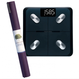 Jade Yoga Voyager Mat - Purple & Etekcity Scale for Body Weight and Fat Percentage - Black Bundle JY-668P-EKB