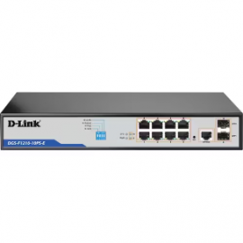 D-Link DGS-F1210 DGS-F1210-10PS-E 8 Ports Manageable Ethernet Switch - Gigabit Ethernet - 10/100/1000Base-T, 1000Base-X - 4 Layer Supported - Modular - 2 SFP Slots - 8 W Power Consumption - 142 W PoE Budget - Twisted Pair, Optical Fiber - PoE Ports -  DGS