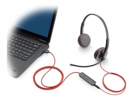 HP POLY BLACKWIRE C3225 UC STEREO USB-C CORDED HEADSET, 3.5MM & USB-C/A ADAPTOR 8X229AA