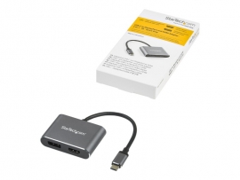 STARTECH USB-C TO DP OR HDMI 2.0 HDR MULTIPORT ADAPTER 4K 60HZ 3 YR CDP2DPHD
