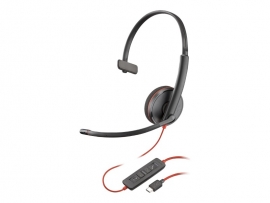 HP POLY BLACKWIRE C3210 UC MONO USB-C CORDED HEADSET, INCLUDING USB-A ADAPTOR 8X214AA