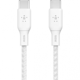 Belkin BOOST↑CHARGE 3 m USB-C Data Transfer Cable for MacBook, MacBook Pro - 1 / Pack - First End: 1 x USB 2.0 Type C - Male - Second End: 1 x USB 2.0 Type C - Male - 480 Mbit/s - White CAB014BT3MWH