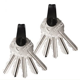 KeySmart Mini - Compact Minimalist Expandable Key Holder (Up to 5 Keys) - Black - 2 Pack KS015-BLK-2P