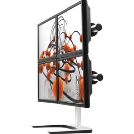 Vfs-Q Quad Or Triple Freestanding Mount - Each Monitor To 32" & 8kg (17.6lb) Flat 6kg (13.5lb) Curved - 20deg¸ Swivel - Silver VFS-Q