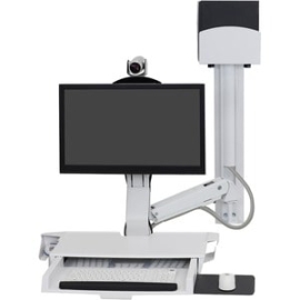 StyleView Combo Arm System With Worksurface And Small CPU Holder (White) 45-594-216