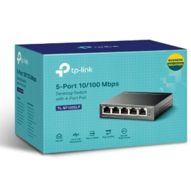 TP-Link Tl-Sf1005Lp 5-Port 10/100Mbps Desktop Switch With 4-Port PoE 41W Ieee 802.3af Compliant 1Gbps Switching TL-SF1005LP