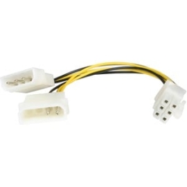 StarTech.com LP4PCIEXADAP Internal Power Cord - 15.24 Cm - Convert A Standard LP4 Power Supply Connector To A 6-pin PCI Express Video Card Power Connector LP4PCIEXADAP