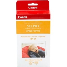 Canon Rp-54 Dye Sublimation Ribbon/Paper Kit - Colour Pack RP54