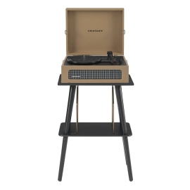 Crosley Voyager Bluetooth Portable Turntable + Entertainment Stand Bundle - Tan CRIW8017BST-TA4