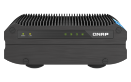 QNAP TS-i410X-8G,4-bay Desktop NAS; Intel Atom x6425E quad-core, onboard 8GB RAM (not expandable), 4 x 2.5-inch SATA slots, 2 x 10GbE, 1 x HDMI 1.4b, 3 yrs WTY