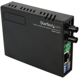 StarTech.com Transceiver/Media Converter - Taa Compliant - 2 Port(s) - 1 X Network (Rj-45) - 1 X St - DuplexST Port - Optical Fiber, Twisted Pair - Multi-mode - 1310 Nm Fiber - Fast Ethernet - 10Base-T, 100Base-FX, 100Base-FX - 2 Km - Ac Adapter - Extern