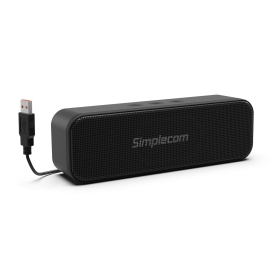 Simplecom UM228 Portable USB Stereo Soundbar Speaker Plug And Play With Volume Control For Pc Laptop UM228
