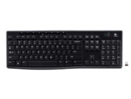 Logitech K270 2.4 GHz Wireless Full Size Keyboard 128-bit Aes Encryption 24-month Battery Life Spill Resistant Durable UV-coated Keys 920-003057