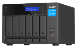 QNAP TVS-h674-i3-16G,6-bay QuTS hero NAS, Intel Core i3-12100 4-core/8-thread, up to 4.3GHz, 16GB SO-DIMM DDR4(max.128GB), 6 x 2.5"/3.5" SATA HDD/3 Yrs