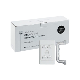 4C | Ultima 5 Gang Switch 250V 16AX - Vertical - 10 Pack With 10 Free C-Clips 040.000.0065.10PACK