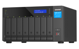QNAP TVS-h874-i7-32G, 8-bay QuTS hero NAS, Intel Core i7 12-core (8P+4E) /20-thread Processor, 32GB SO-DIMM DDR4(max.64GB), 8 x 2.5"/3.5" SATA HDD, 3 Yrs WTY