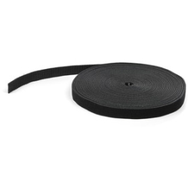 50ft. Hook And Loop Roll - Cut-to-Size Reusable Cable Ties - Bulk Industrial Wire Fastener Tape - Adjustable Fabric Wraps - Black (HKLP50) HKLP50