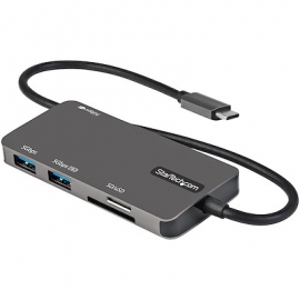 Startech.Com USB C Multiport Adapter - USB-C to 4K HDMI 100W Power Delivery Pass-through SD/MicroSD Slot 3-Port USB 3.0 Hub - USB Type-C Mini Dock - 12in (30cm) Long Attached Cable DKT30CHSDPD