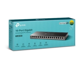 Tp-Link 16-Port Easy Smart Gigabit Switch, Metal Case, 5YR TL-SG116E