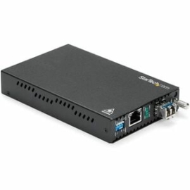 StarTech.com Transceiver/Media Converter - Taa Compliant - 2 Port(s) - 1 X Network (Rj-45) - Duplex Lc Port - Optical Fiber, Twisted Pair - Single-mode - 1310 Nm Fiber - Gigabit Ethernet - 1000Base-T, 1000Base-LX - 20 Km - Ac Adapter - Rack-mountable, St