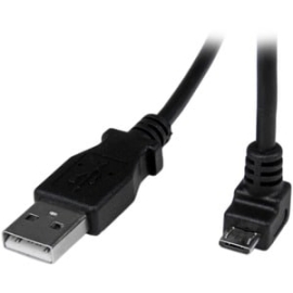 StarTech.com 2m Micro USB Cable - A To Down Angle Micro B - Cable For Smartphone, Digital Camera, Portable Hard Drive, Tablet Pc, Pc, Mac - First End: 1 X 4-pin USB 2.0 Type A - Male - Second End: 1 X 5-pin Micro USB 2.0 Type B - Male - 480 Mbit/s - Shie