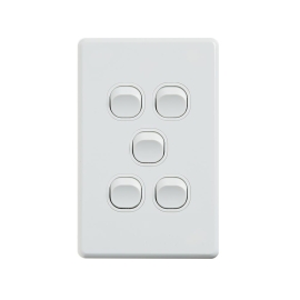 4C | Classic 5 Gang Switch 250V 16AX | Vertical 040.000.0299