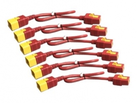 APC POWER CORD KIT (6 EA), LOCKING, C19 TO C20, 0.6M (2FT), RED - (*POA) AP8712SX340