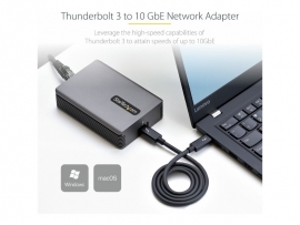 STARTECH THUNDERBOLT 3 TO ETHERNET ADAPTER 10G, THUNDERBOLT TO RJ45/NIC 2YR TB310G2