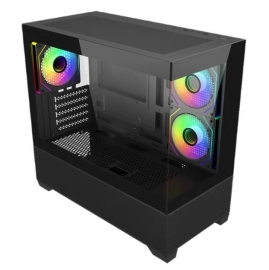COOLER MASTER MATX, 270 TEMPERED GLASS SIDE PANEL, ARGB FANS(3), 2YR E490-KHNN-S00