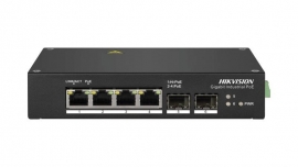 HIKVISION TRANSMISSION 3T0506HP 4 PORT UNMANAGED HI-POE SWITCH 2 x GIGABIT UPLINK, 90W, 2Y DS-3T0506HP