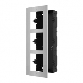 HIKVISION INTERCOM KD-ACF3-S TRIPLE MODULE HOUSING, FLUSH MOUNT, STAINLESS STEEL, 2YR DS-KD-ACF3-S