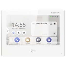HIKVISION INTERCOM KH9310-WTE1 G2 ANDROID INDOOR STN, WHITE, 7"TOUCH, MICRO SD, WIFI, 2YR DS-KH9310-WTE1