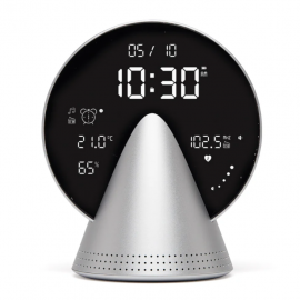 Lexon Conic Radio Alarm Clock With Fm & Built-In Bluetooth Speaker - Alu Polish LD-LR156GA3