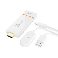 J5create JVAW76 ScreenCast 4K Wireless Display Adapter - Cast Laptop to TV (Supports Miracast, AirPlay, Chromecast, Windows, macOS, iOS, Android) JVAW76